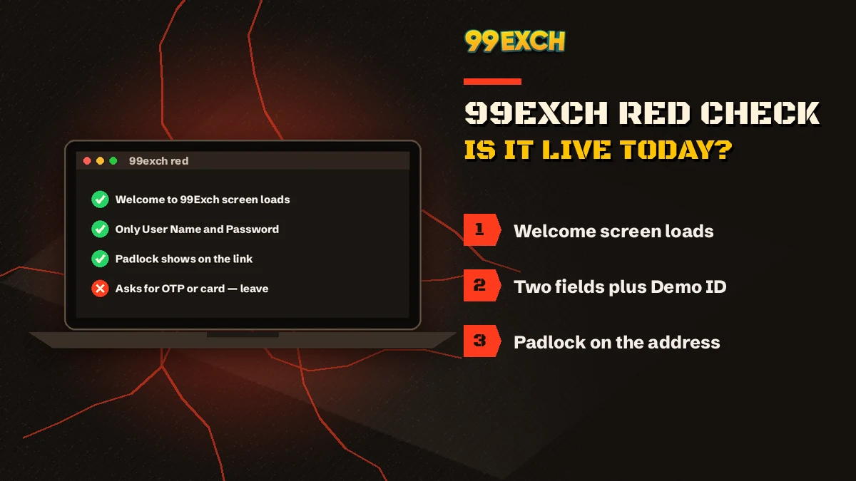 99exch red sign-in screen showing Welcome to 99exch with User Name and Password fields