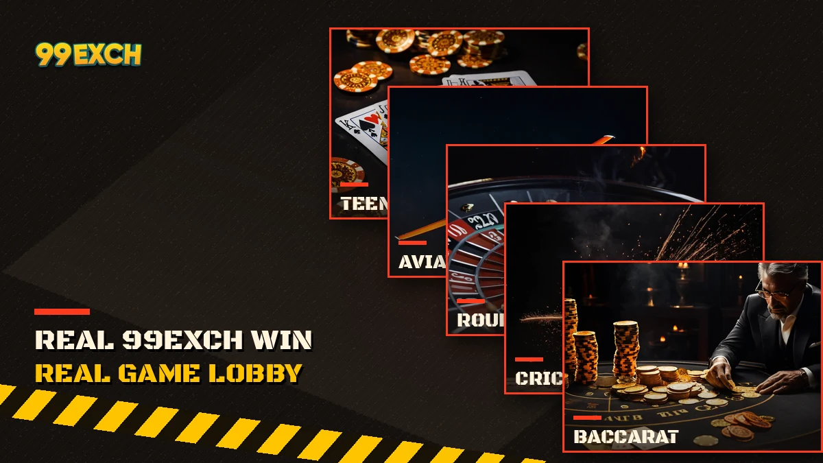 99Exch win lobby with cricket exchange, Aviator and Teen Patti tiles under one wallet